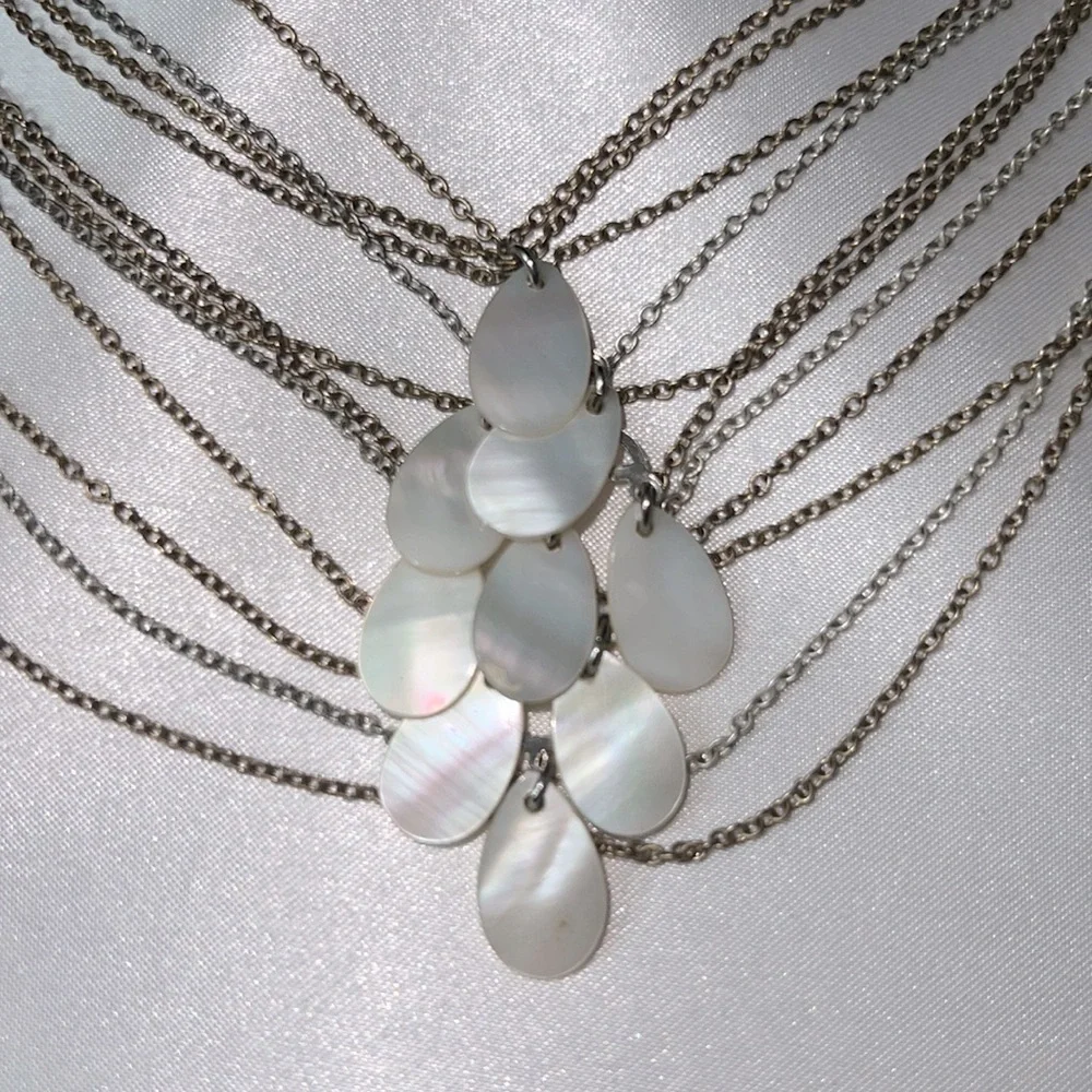 Gold and Silver Tone Shell Necklace